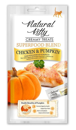 NATURAL KITTY Superfood Blend Chicken with pumpkin - Kattensnoepje - 4 x 12g