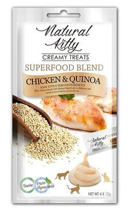 NATURAL KITTY Superfood Blend Chicken with quinoa - Kattensnoepje - 4 x 12g