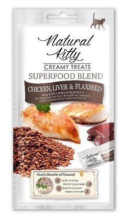 NATURAL KITTY Superfood Blend Chicken with liver - Kattensnoepje - 4 x 12g