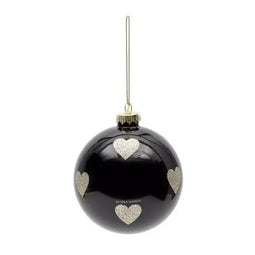 Rivièra Maison Lovely Hearts Ornament black Dia 15 set van 3