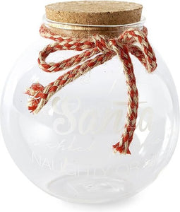 Riviera Maison Santa Voorraadpot - Kerstbal - Glas - set van 9