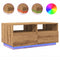 Salontafel met LED-verlichting 90x49x40 cm artisan eikenkleurig