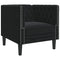 Fauteuil Chesterfield-stijl fluweel zwart
