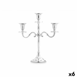 Kroonkandelaar Zilverkleurig Aluminium 22 x 27,5 x 9 cm (6 Stuks)