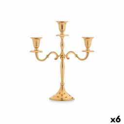 Kroonkandelaar Gouden Aluminium 22 x 27,5 x 9 cm (6 Stuks)