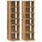 Schoenenkasten 2 st 28x27x102 cm bewerkt hout artisanaal eiken