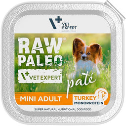 RAW PALEO Pate Mini Adult Turkey - šlapias šunų maistas - 150 g