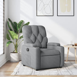 Fauteuil verstelbaar stof lichtgrijs