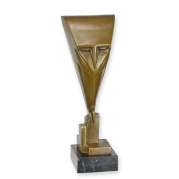 Bronzen sculptuur van een art deco uil