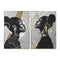 Canvas Home ESPRIT Zwart Gouden polyestyreen Canvas Vrouw 82 x 3,5 x 122 cm (2 Stuks)
