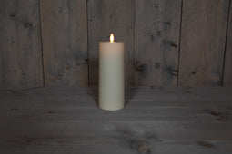 Anna's Collection - Buitenkaars bewegende vlam 8x22cm ivoor 2xc (500h) met timer