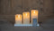 Anna's Collection - 3ST OPLAADBARE KAARS IVOOR WAX RUSTIEK BEWEGENDE VLAM 7,5X10/12,5/15CM MET IN...