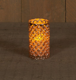 Anna's Collection - Oud zilver glas b.o.t. 7,5x12,5 cm met bew. vlam 3xAAA 6/18h timer