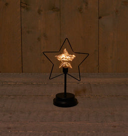 Anna's Collection - STER GLAS IN METALEN FRAME 18X9,5X26,5CM - 3AA - 6H/18H TIMER/ON/OFF