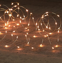 Anna's Collection - LED ZILVER DRAAD 200L/10M LED WARM WIT - 5M AANLOOPSNOER - IP44 TRAFO AAN / 8...