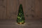 Anna's Collection - B.O.T. Tree Glass 13X28,5 cm Green With Golden Base 10Led