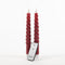 Annas collection - 2Pcs Burgundy Swirl Rustic Wax Taper Candle 23Cm 3D Wic