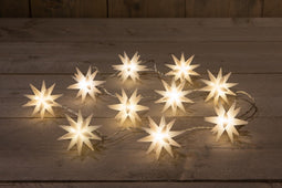Anna's Collection - 10 3D STER WIT 6,5CM / 10LED WARM WIT 1,5M / 5M TRANSPARANT AANLOOPSNOER / IP...