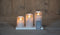 Anna's Collection - 3ST OPLAADBARE KAARS WAX ZILVER RUSTIEK BEWEGENDE VLAM 7,5X10/12,5/15CM MET I...