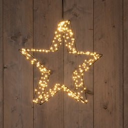 Anna's Collection - Metal 36 cmx7 cm 3D Star Black With 300Led Classic Warm
