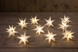 Anna's Collection - 10 3D STER WIT 12CM / 10LED WARM WIT 1,5M / 5M TRANSPARANT AANLOOPSNOER / IP4...