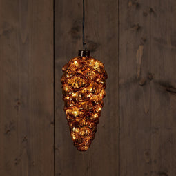 Anna's Collection - Glass Pinecone Antique Gold 20X9Cm 15Led Classic Warm /