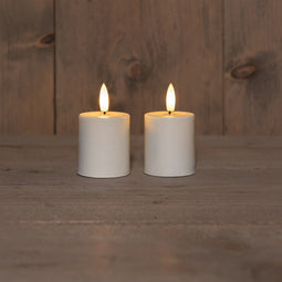 Anna's Collection - B.O.T. 2Pcs 3D Wick White Candle 4,5X8 cm 2X2Aaa