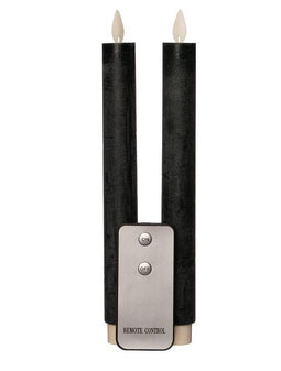 Annas collection - 2PCS ANTIEK GROEN RUSTIEK WAX DINER KAARS 23CM BEW. VLAM MET AFSTANDS BEDIENI...