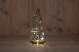 Anna's Collection - B.O.T. Tree Glass 13X28,5 cm Clear With Golden Base 10Led