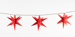 Anna's Collection - 10Pcs Red 3D Star 12Cm / 10Led Warm White 1,5M / 5M Transpar