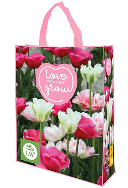 JUB - Shopping Bag met Tulpen Roze 'Love what you Grow'