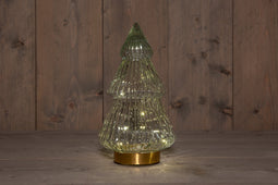 Anna's Collection - B.O.T. Tree Glass 15X28,5 cm Clear With Golden Base 10Led