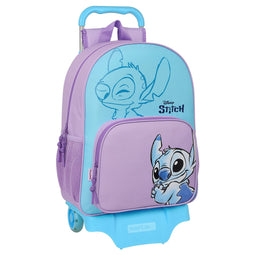Schoolrugzak met Wielen Stitch Sweet Blauw Lila 33 x 42 x 14 cm