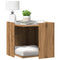 Kattenbakkast 53x53x51 cm bewerkt hout artisanaal eikenkleurig