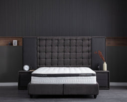 Boxspring Skybedd Bamboobedd 160x200 Antraciet met Opbergruimte