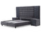 Boxspring Skybedd Bamboobedd 140x200 Antraciet met Opbergruimte