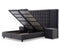 Boxspring Skybedd Bamboobedd 140x200 Antraciet met Opbergruimte