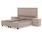 Boxspring Skybedd Oxybedd 180x200 Beige met Opbergruimte
