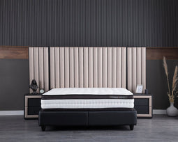 Boxspring Skybedd Duobedd 180x200 Antraciet met Opbergruimte
