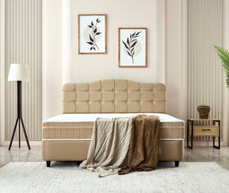 Droomhuis Boxspring Marrakech Kunstleer - 140x200 - Taupe