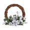 Kerstkroon 30,48 cm Zilverkleurig Hout Bruin Groen Plastic