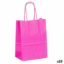 Zakken Fama Papier Magenta Met handvatten 15 x 8 x 21 cm 25 Stuks