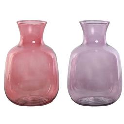 Vaas Home ESPRIT Roze Lila Kristal 19 x 19 x 36 cm (2 Stuks)