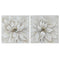 Schilderij Home ESPRIT Wit Canvas Hout MDF Bloem Romantiek 80 x 3 x 80 cm (2 Stuks)