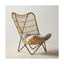 Leunstoel 76 x 76 x 87 cm Natuurlijk Zwart Natuurlijke Vezel