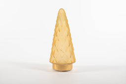 Anna's Collection - Tree Glass 10,5X24,5Cm Matt Gold With Golden Base 10Led