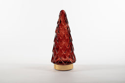 Anna's Collection - Tree Glass 10,5X24,5Cm Burgundy With Golden Base 10Led