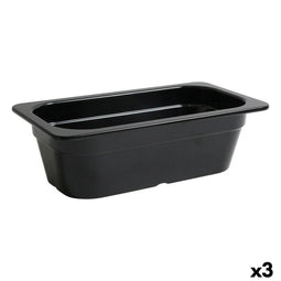 Serveerschaal Inde Zwart 32,5 x 17,6 x 10 cm (3 Stuks)