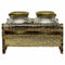 Dienblad Alexandra House Living Gouden Glas Aluminium Hout MDF 13 x 6 x 25 cm