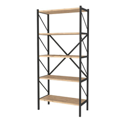 Boekenwinkel Alexandra House Living Zwart Ek Metaal Hout MDP 66 x 160 x 34 cm 5 Planken industrial